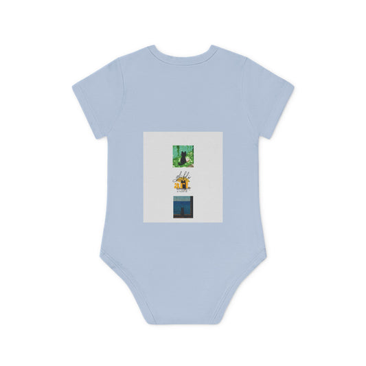 Baby Organic Bodysuit with Sweet Nature Imagery, Soft Infant Outfit, Newborn Gift, Eco-Friendly Babywear, Cute Toddler Apparel